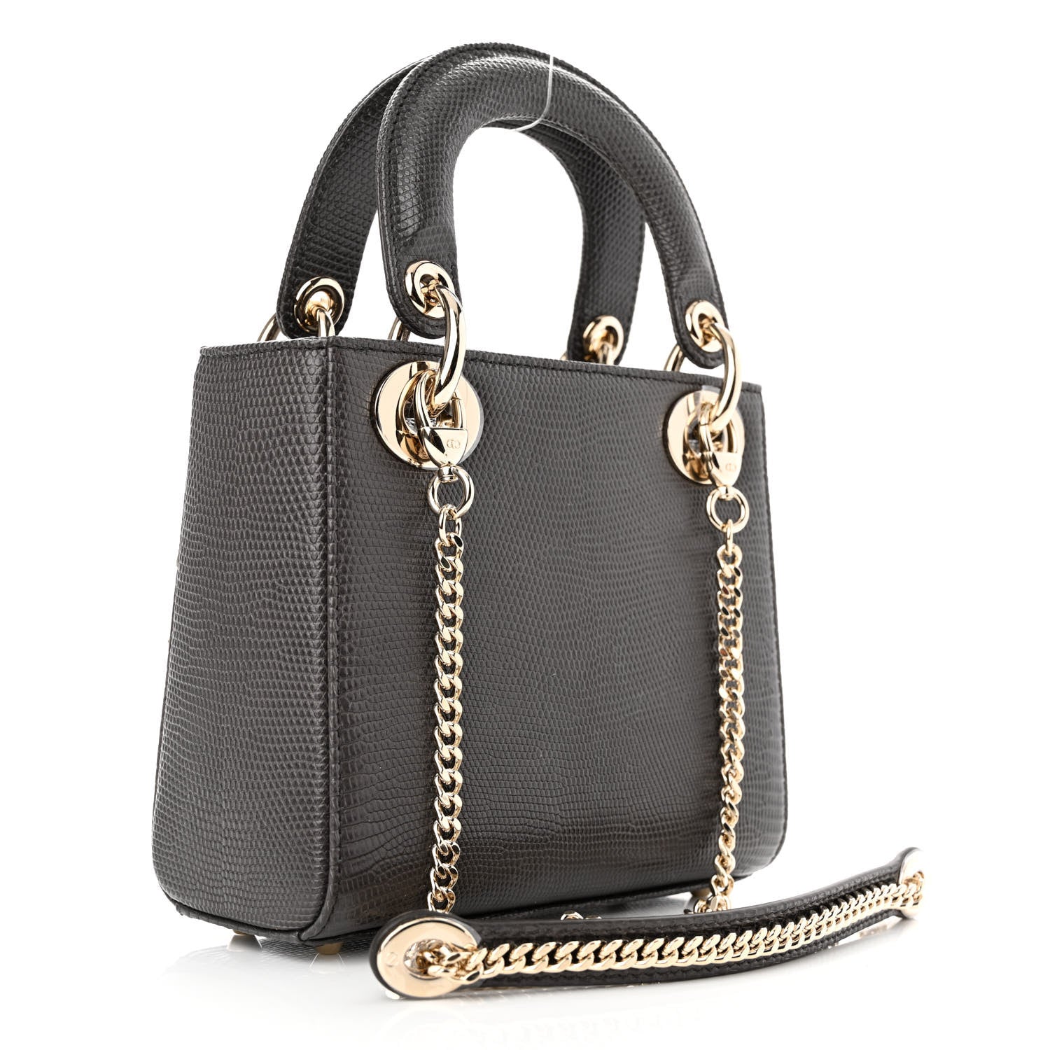 Christian Dior Lizard Mini Lady Dior Gris Fume 3 of 9