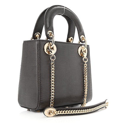 Christian Dior Lizard Mini Lady Dior Gris Fume 3 of 9