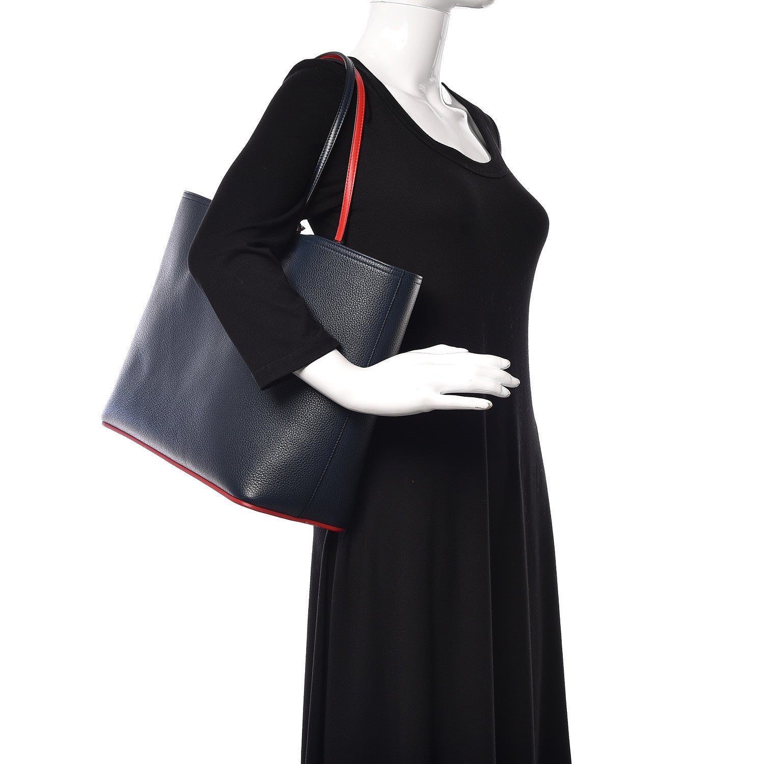 Christian Louboutin Calfskin Spikes East West Cabata Tote Navy 2 of 18
