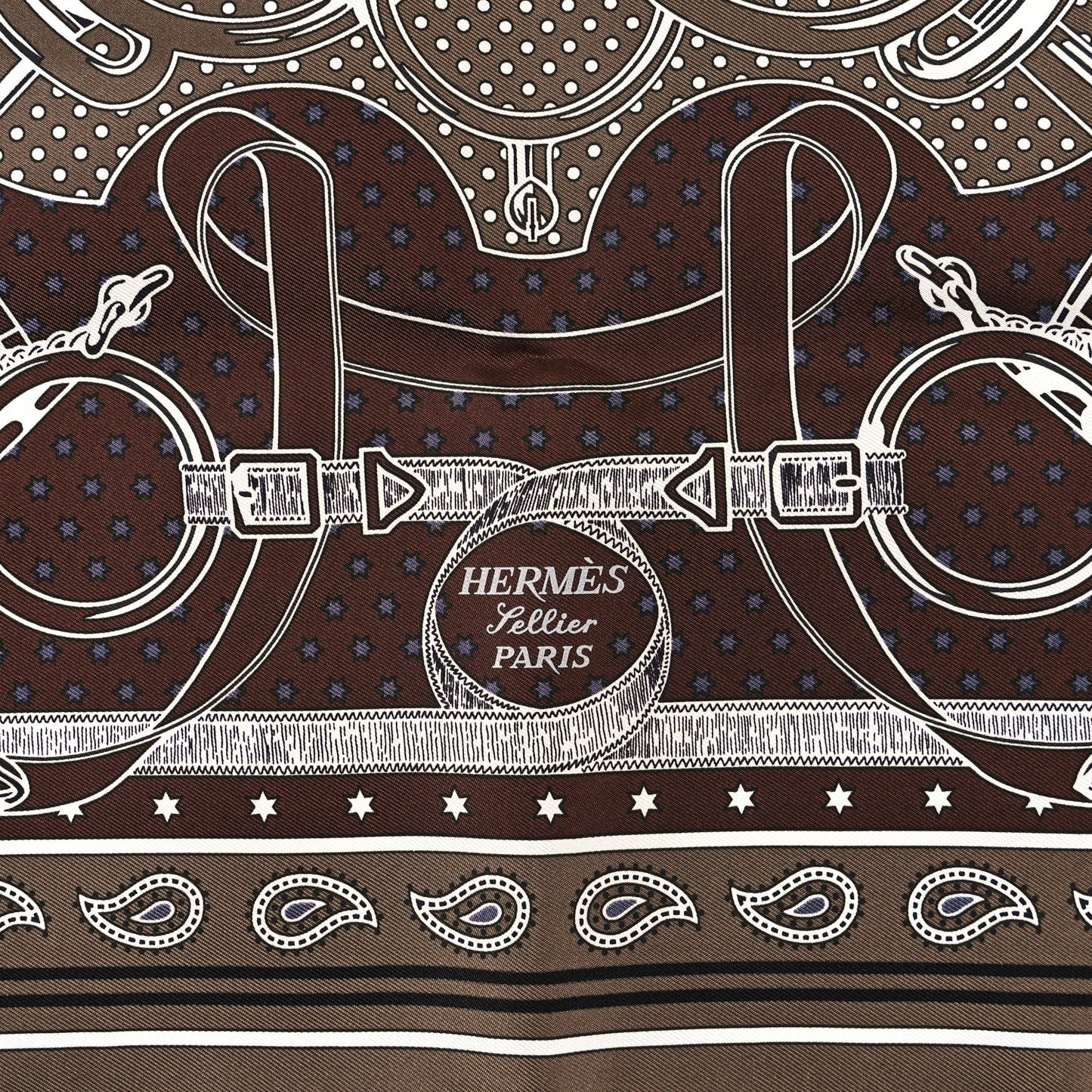 Silk Eperon D'Or Bandana Shawl 55 Etoupe Chocolate