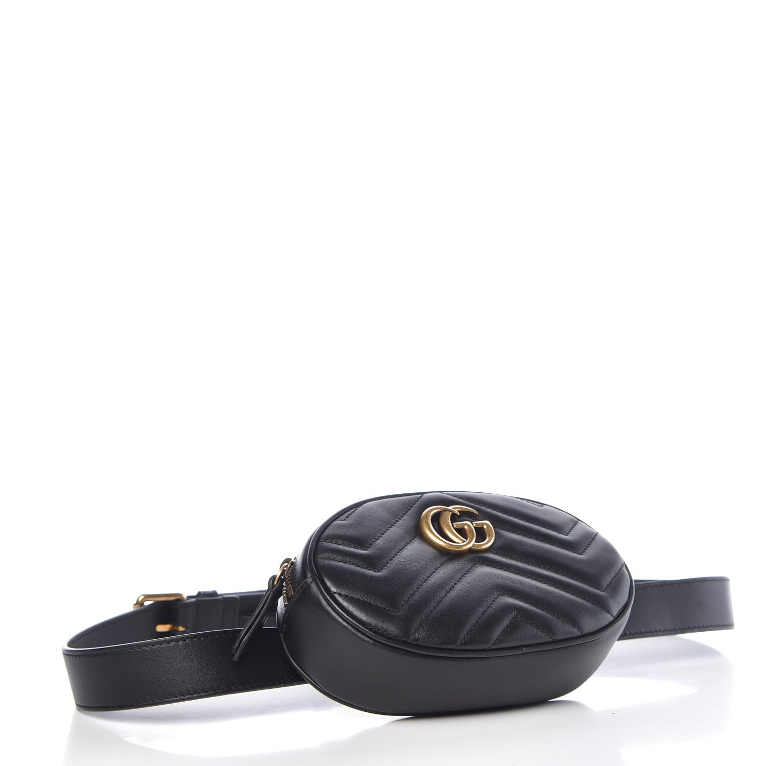 Gucci Calfskin Matelasse GG Marmont Belt Bag 105 42 Black 4 of 9