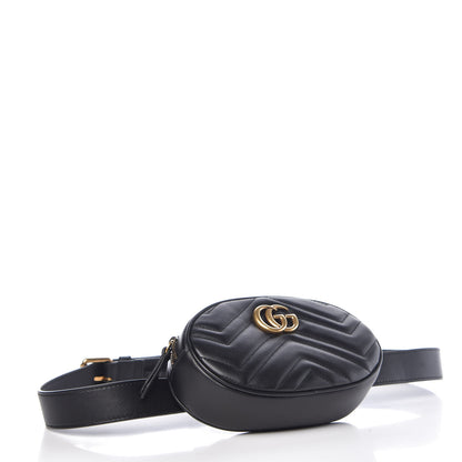 Gucci Calfskin Matelasse GG Marmont Belt Bag 105 42 Black 4 of 9