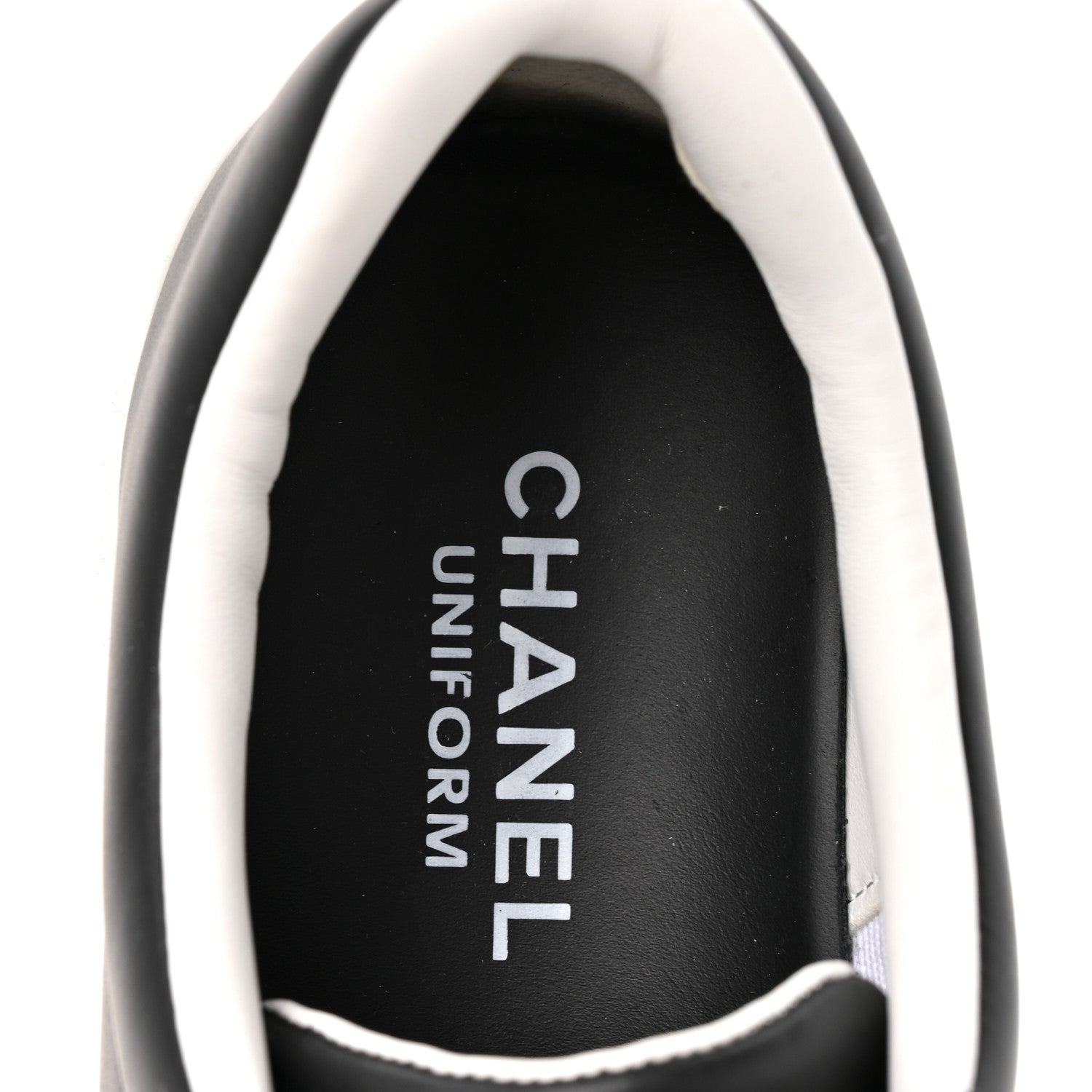Chanel Calfskin CC Uniform Womens Sneakers 38 Black 9 of 10