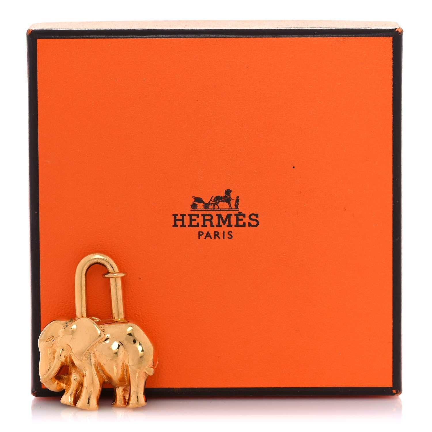 Hermes Permabrass Elephant Cadena Lock Gold 6 of 6