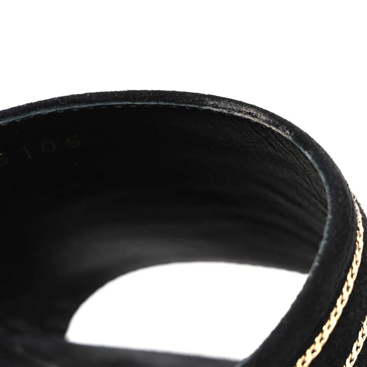Suede Chain Flat Mule Sandals 39 Black