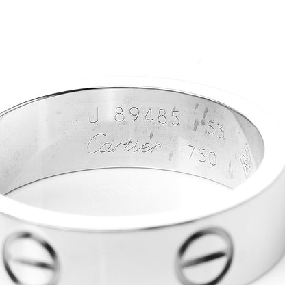 Cartier 18K White Gold 5.5mm LOVE Ring 53 6.25 4 of 4
