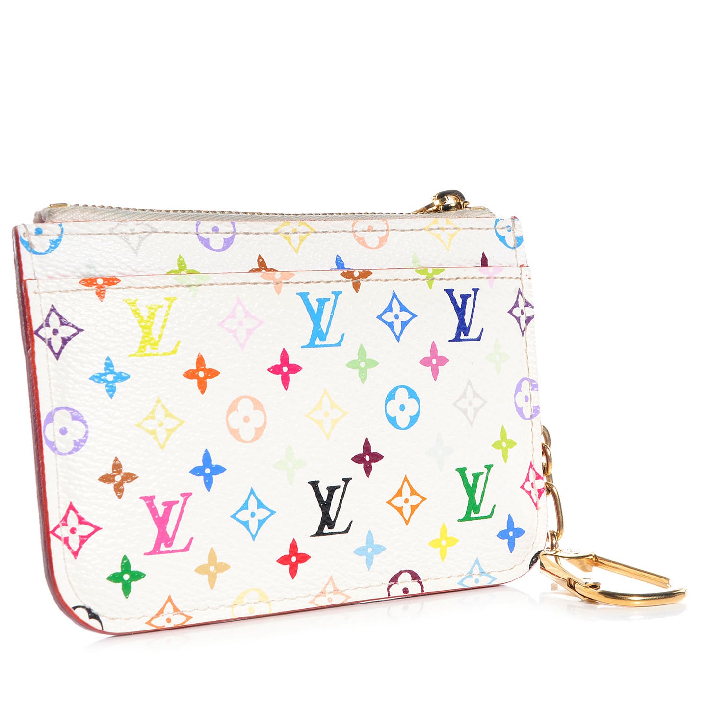 Monogram Multicolor Key Pouch White Litchi