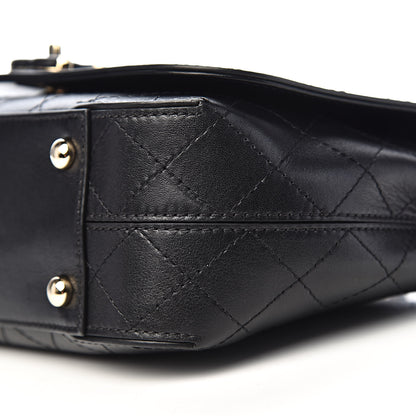 Chanel Calfskin Stitched Medium Covered CC Flap Bag Black 13 of 15