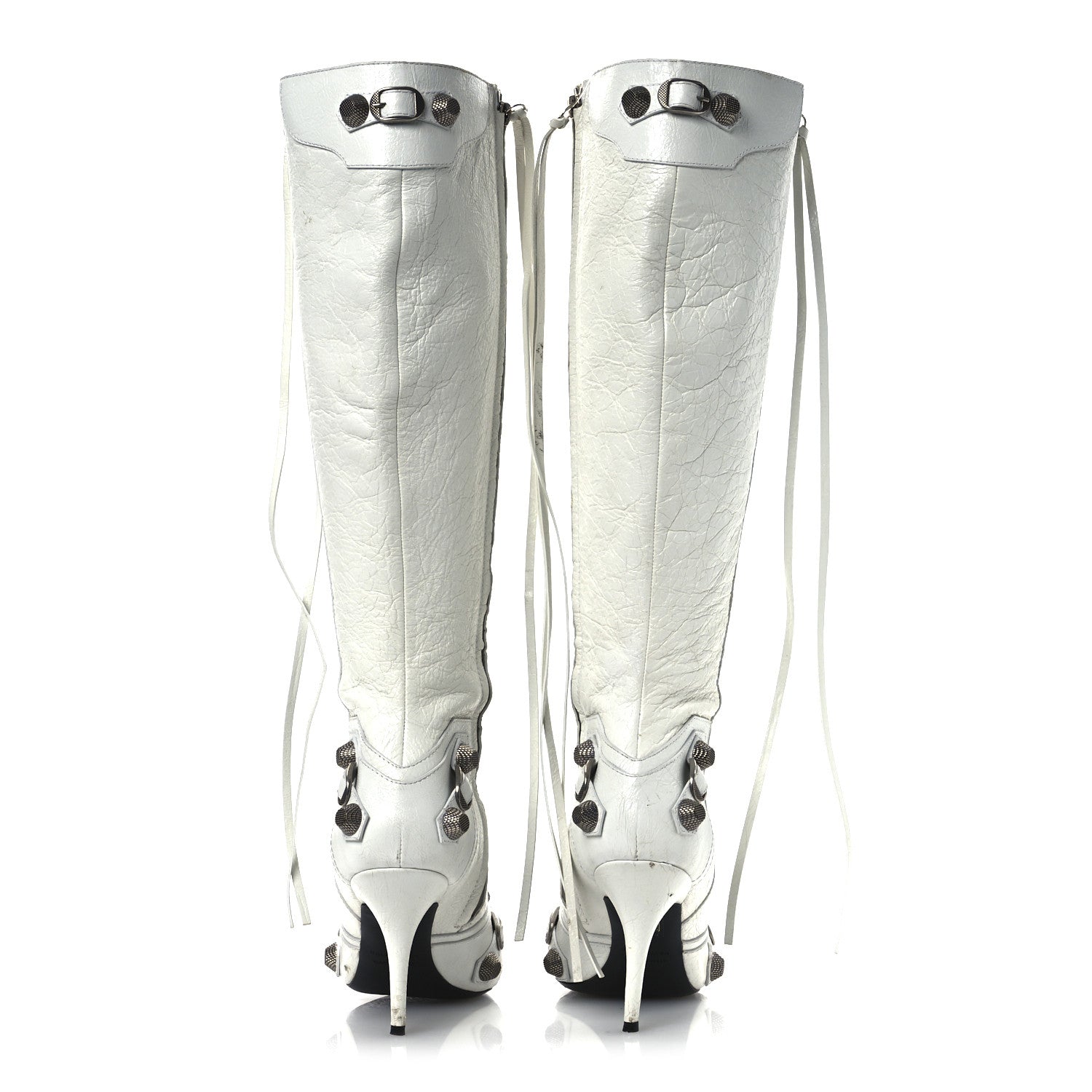 Balenciaga Agneau Arena Cagole 90mm Boots 40 Optic White Silver 6 of 14