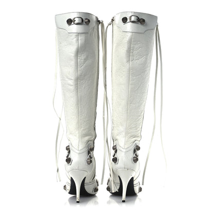 Balenciaga Agneau Arena Cagole 90mm Boots 40 Optic White Silver 6 of 14