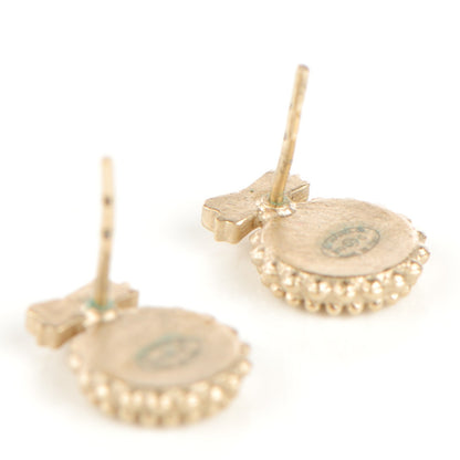 Chanel Enamel CC Ribbon Earrings Black Gold 3 of 4