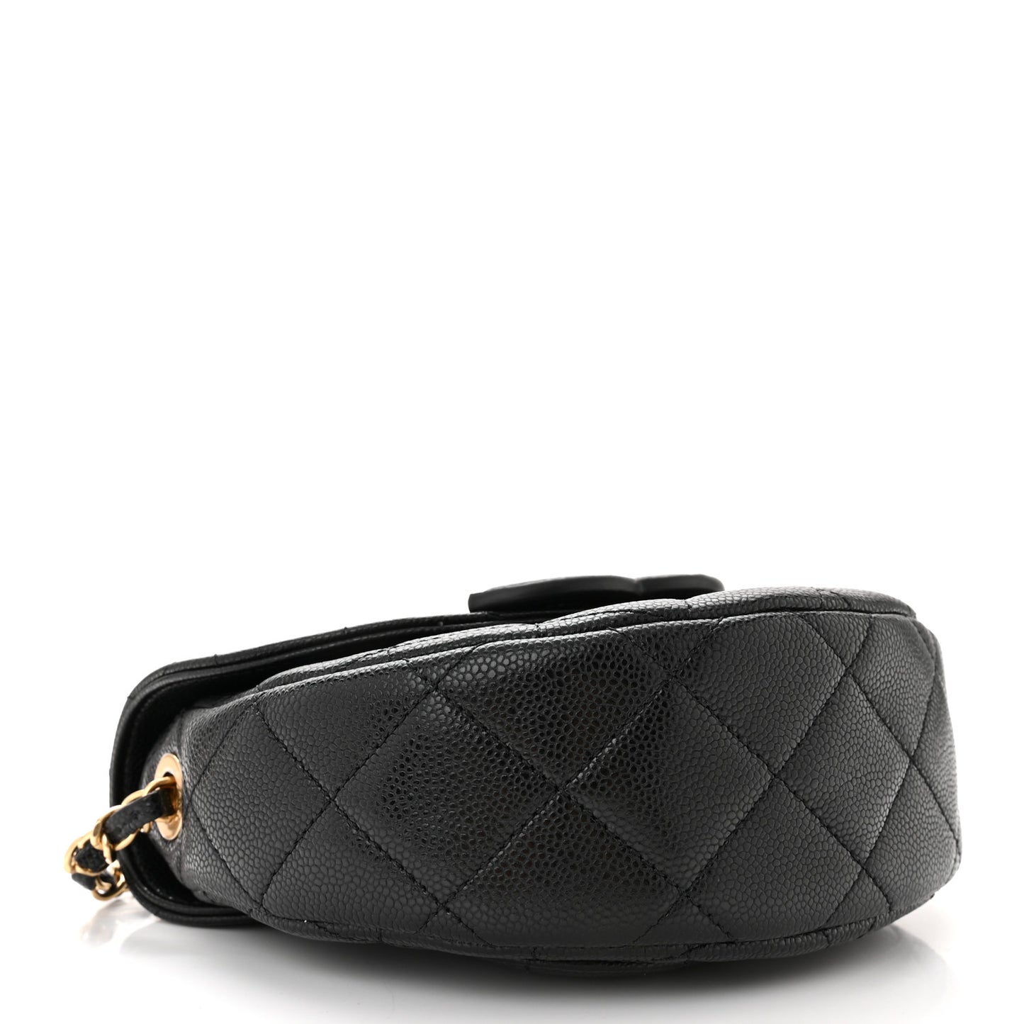 Caviar Quilted Mini Messenger Flap Black