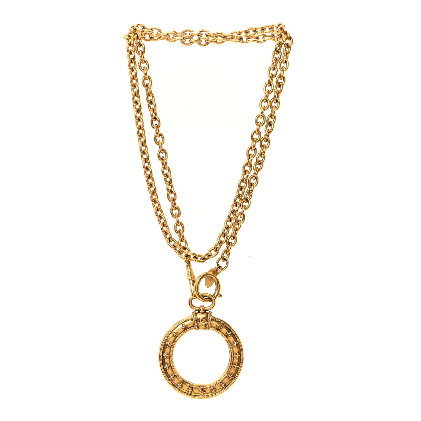 Loupe Magnifying Glass Necklace Gold