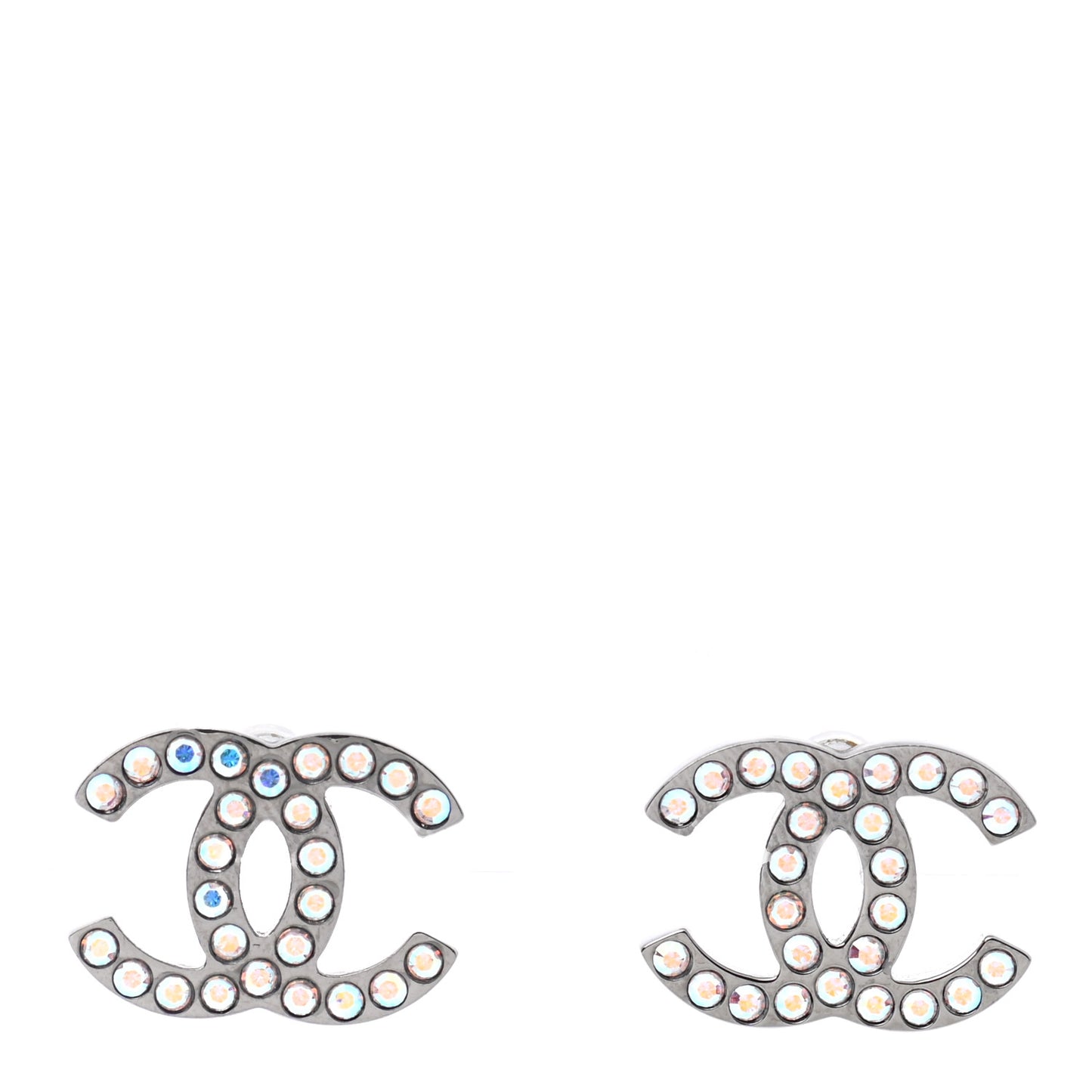Iridescent Crystal CC Earrings Multicolor