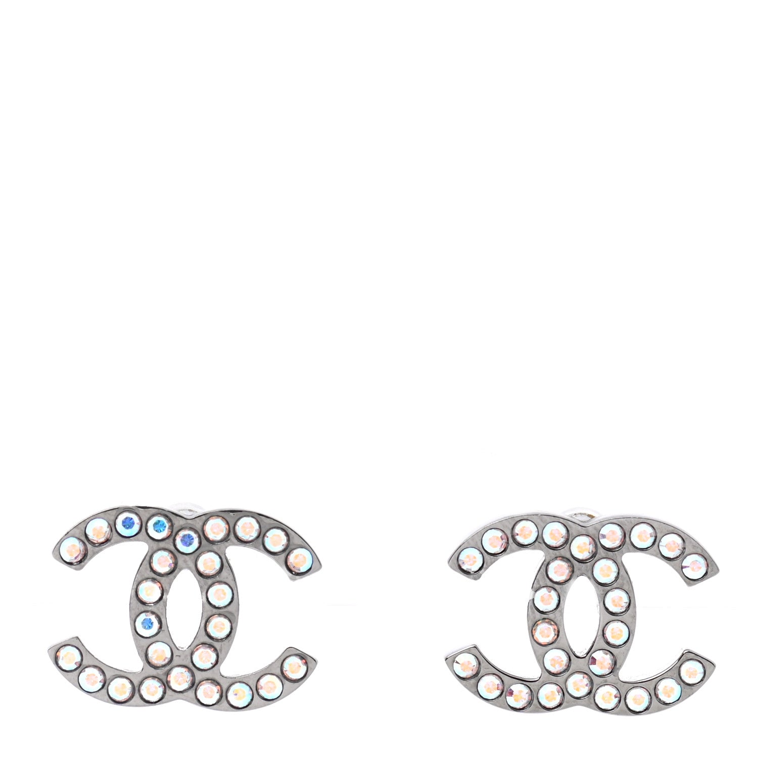 Chanel Iridescent Crystal CC Earrings Multicolor 1 of 5
