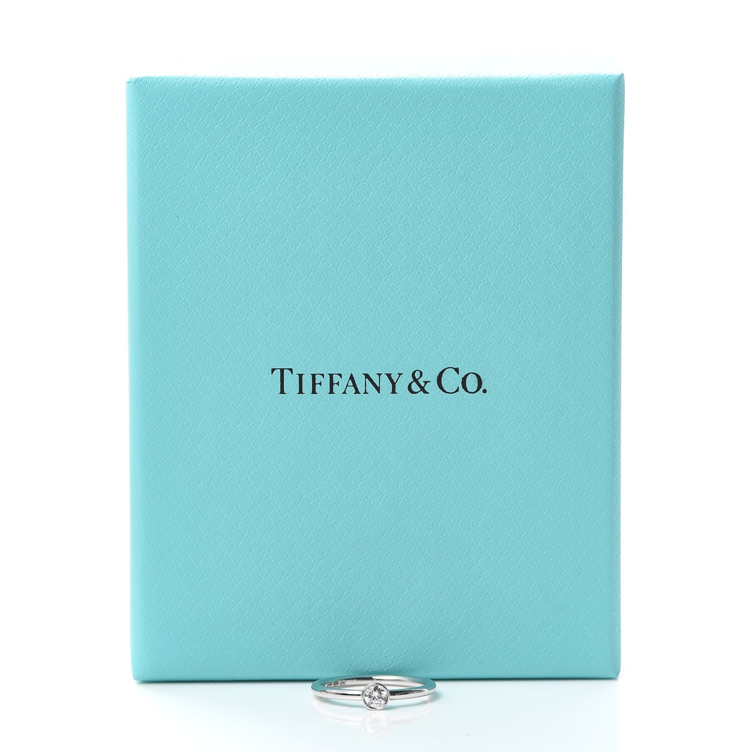 Tiffany Platinum Diamond .16ct Bezet Ring 50 5.5 5 of 5