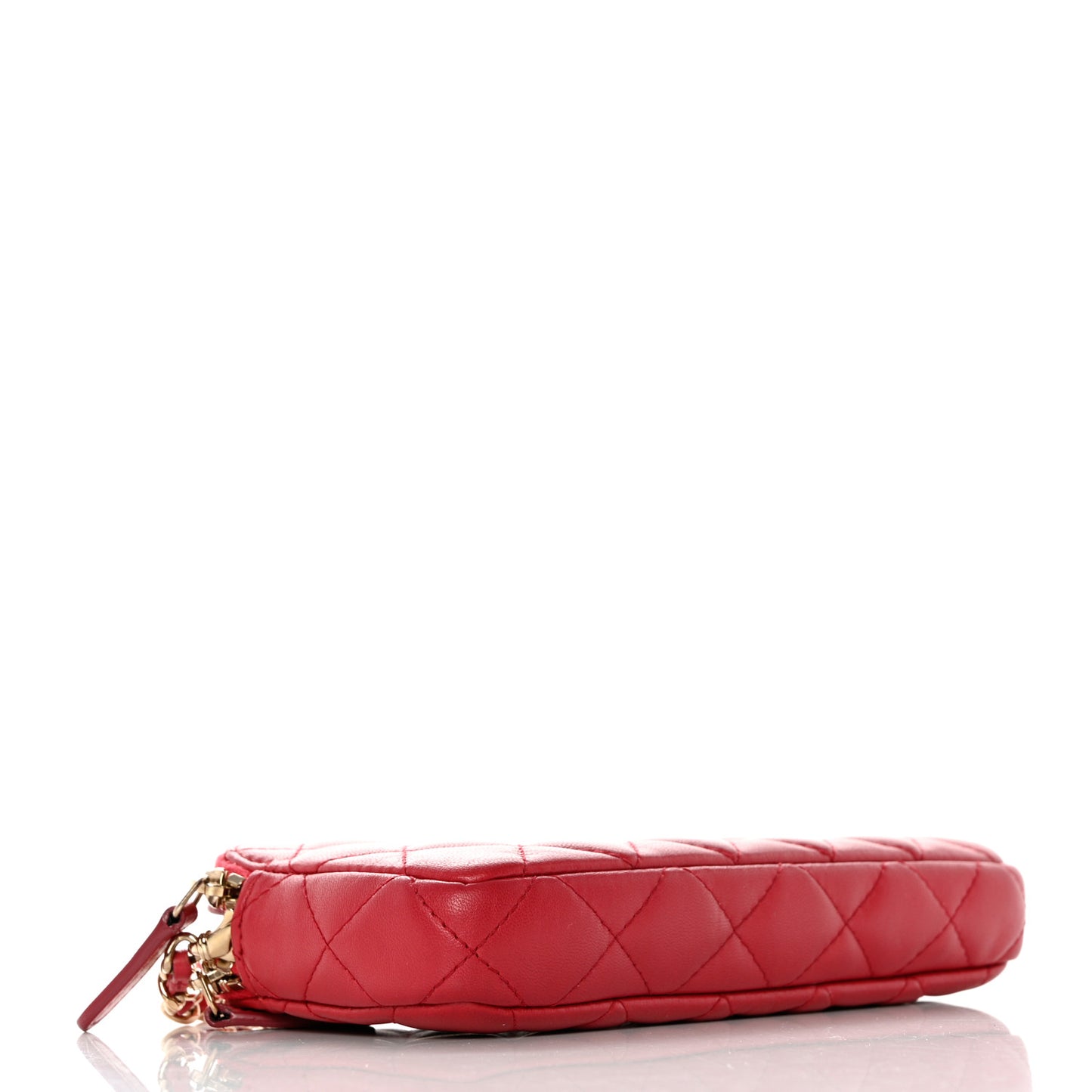Lambskin Quilted Small Clutch With Chain Dark Pink