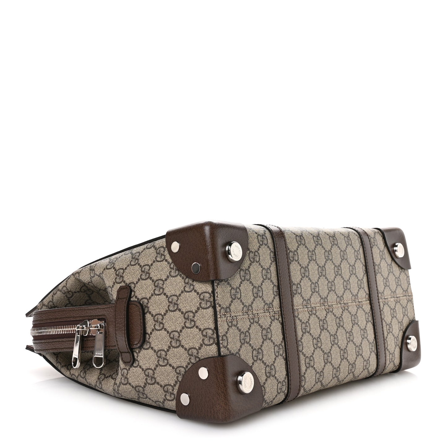 GG Supreme Monogram Textured Dollar Calfskin Medium Detail Tote Beige Ebony New Acero