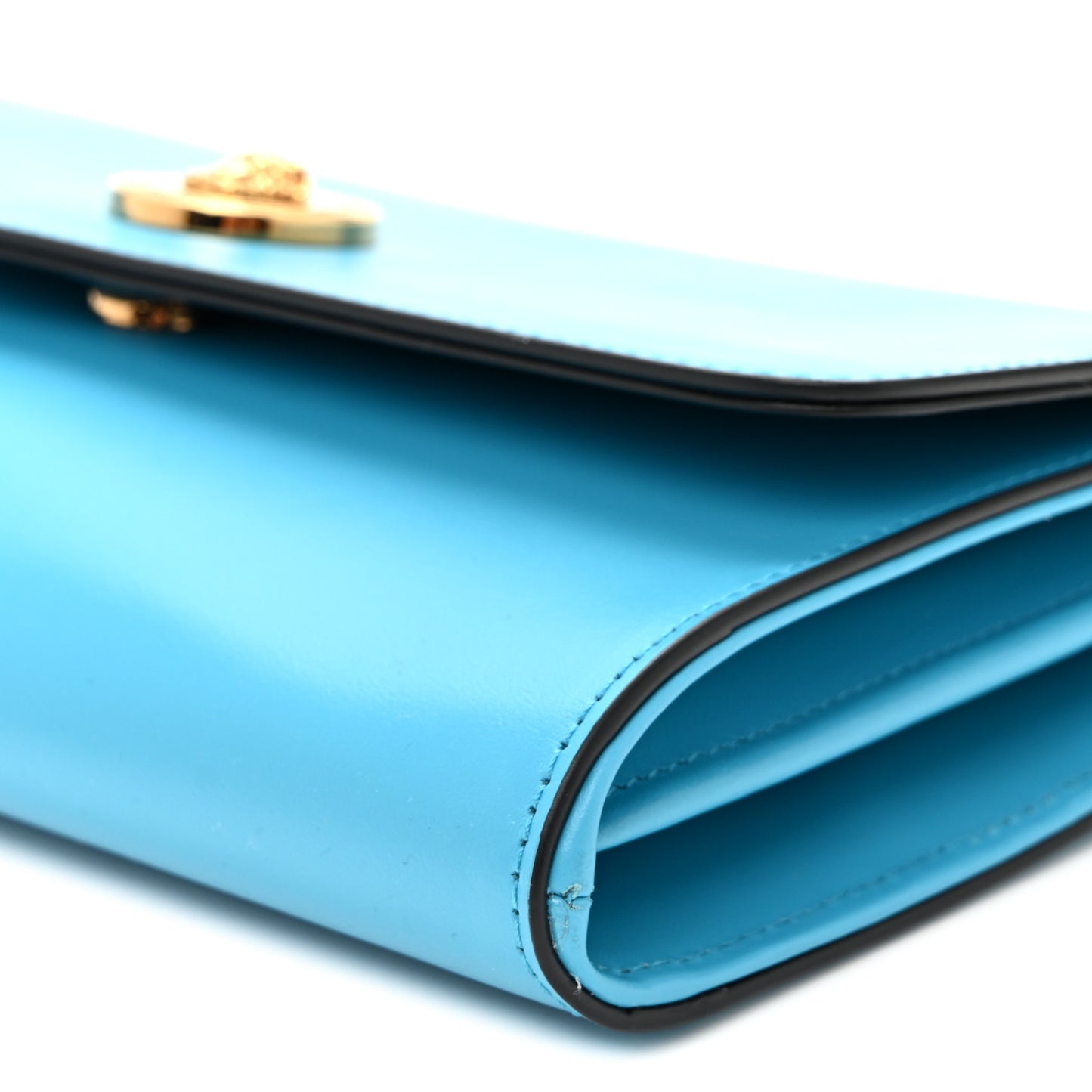 Calfskin Medusa Wallet on Chain Crossbody Blue