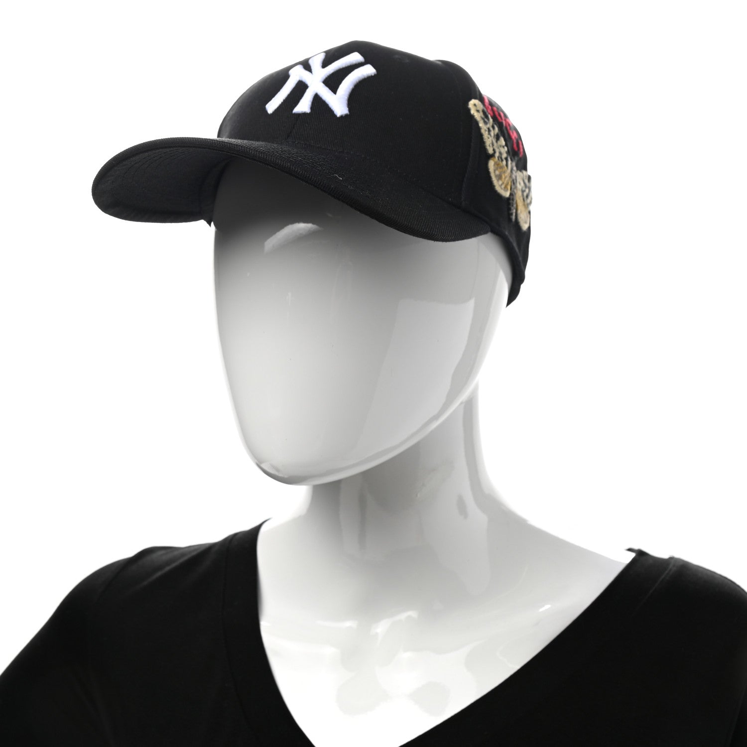 Gucci X MLB Cotton NY Yankees Baseball Hat 57-61 Black 2 of 9