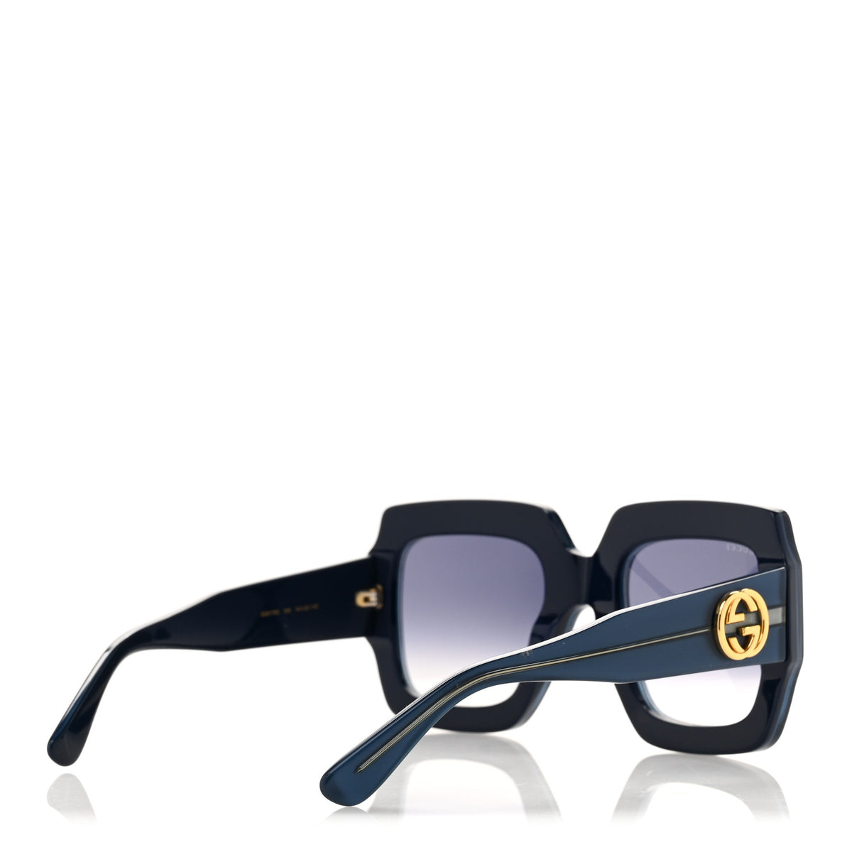 Gucci Acetate Square Web Frame GG0178S Sunglasses Navy 4 of 6
