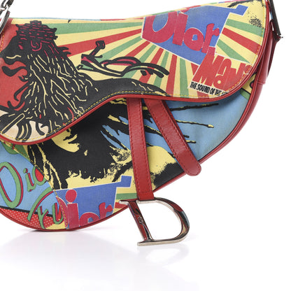 Christian Dior Canvas Bob Marley Saddle Bag Multicolor 9 of 16