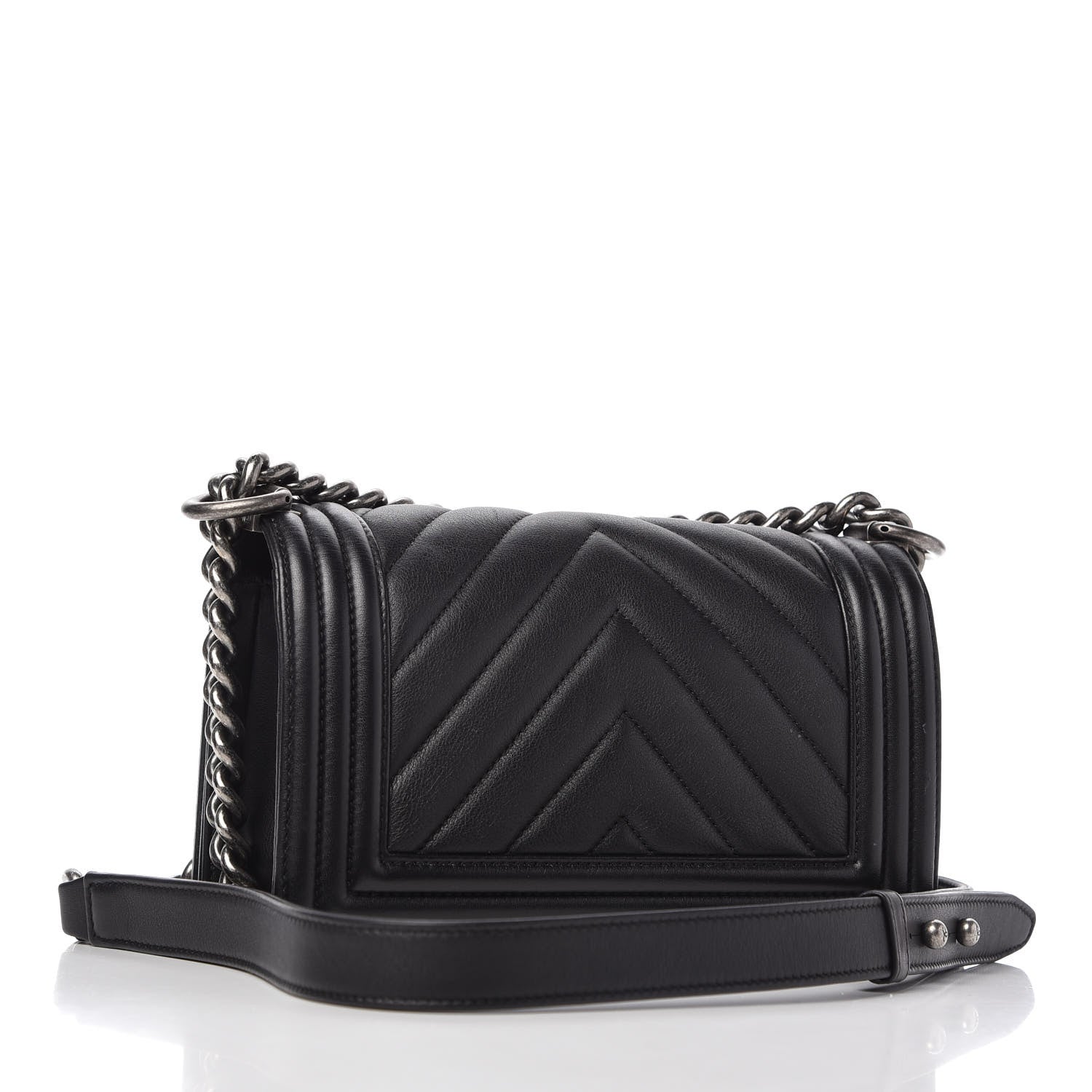 Chanel Calfskin Chevron Quilted Small Boy Flap Black 3 of 9