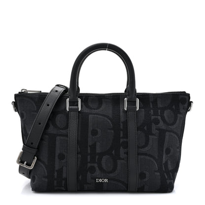 Christian Dior Maxi Oblique Jacquard Weekender 25 Black 1 of 12