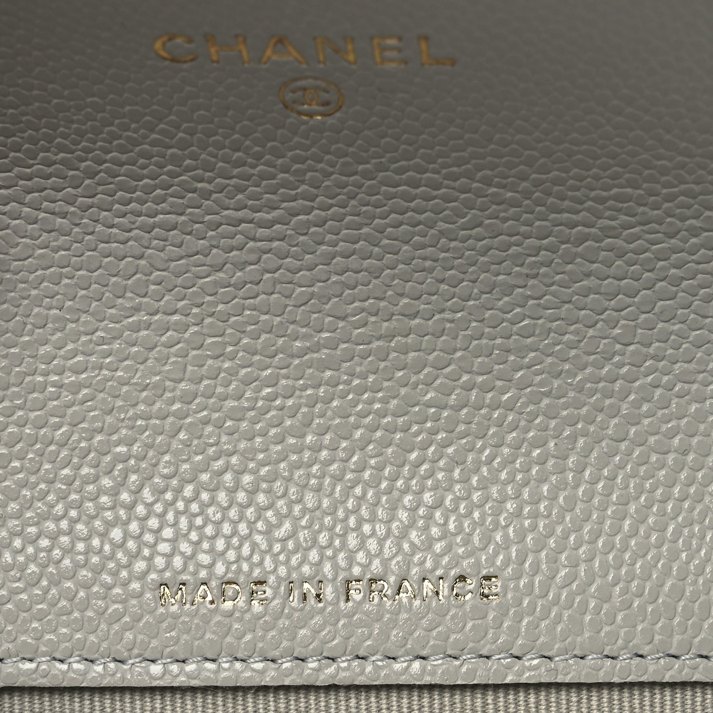 Caviar Quilted Flap Card Holder Wallet Grey