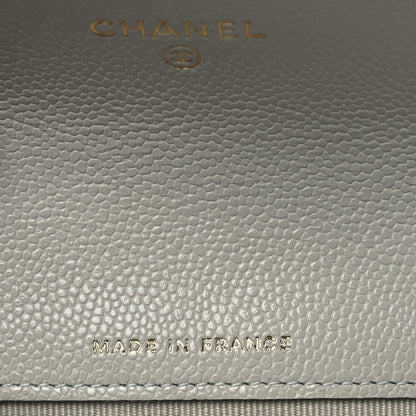 Chanel Caviar Quilted Flap Card Holder Wallet Grey 8 of 10