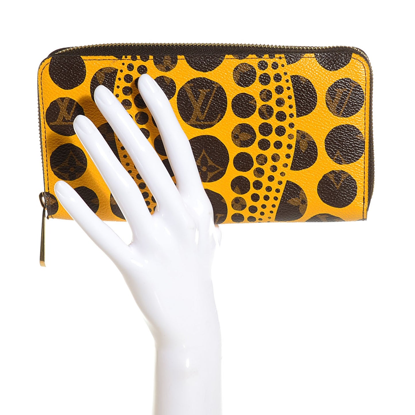 Monogram Kusama Pumpkin Dots Zippy Wallet Yellow