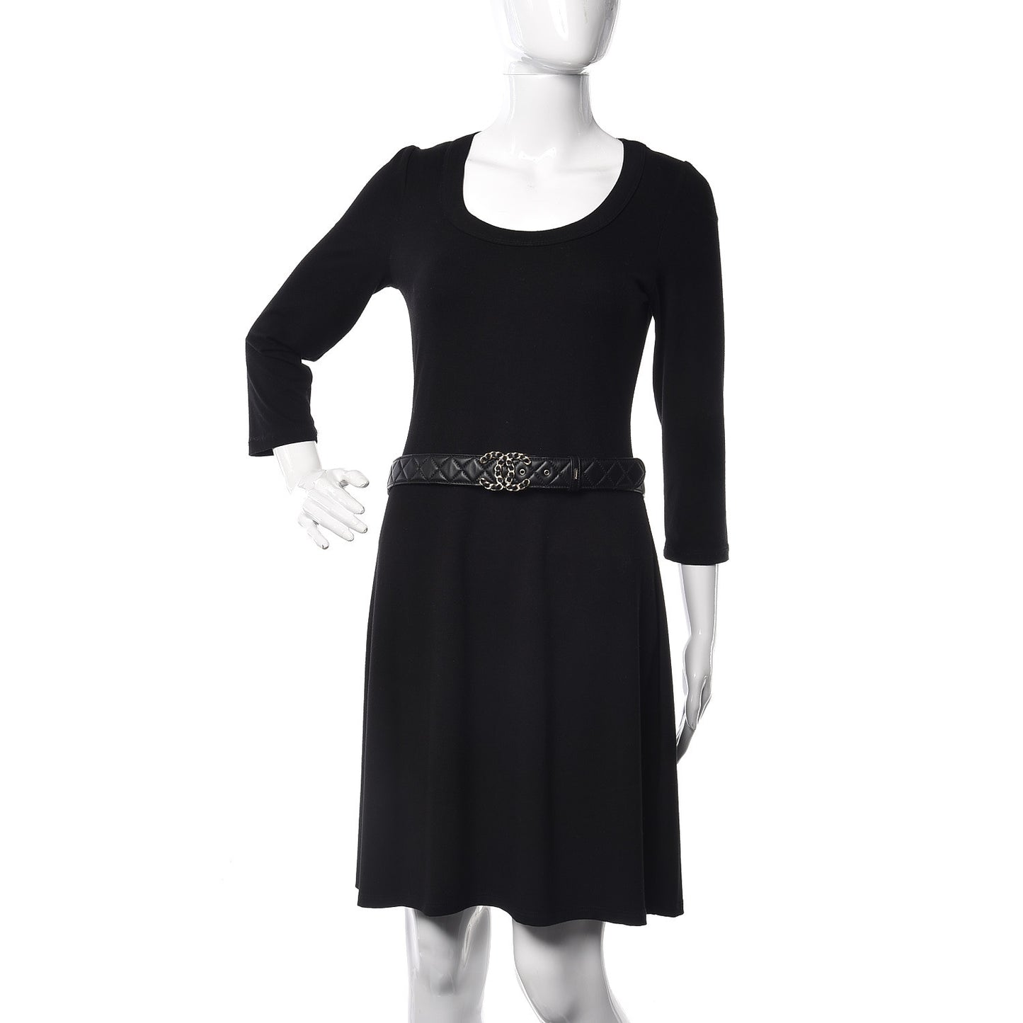 Lambskin Quilted CC Chain Belt 85 34 Black