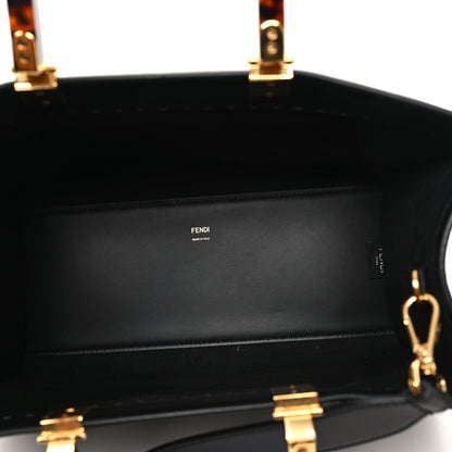 Fendi Vitello King Plexiglass Medium Fendi Sunshine Shopper Tote Black 5 of 11