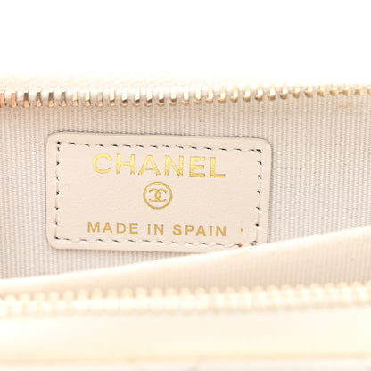 Chanel Caviar Enamel Coco Casino Quilted Zip Coin Purse White 6 of 8