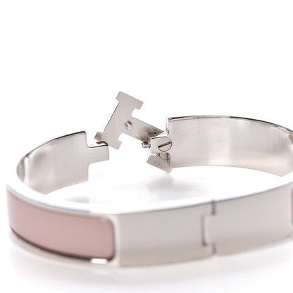 Hermes Enamel Narrow Clic Clac H Bracelet PM Rose Poudre 4 of 6