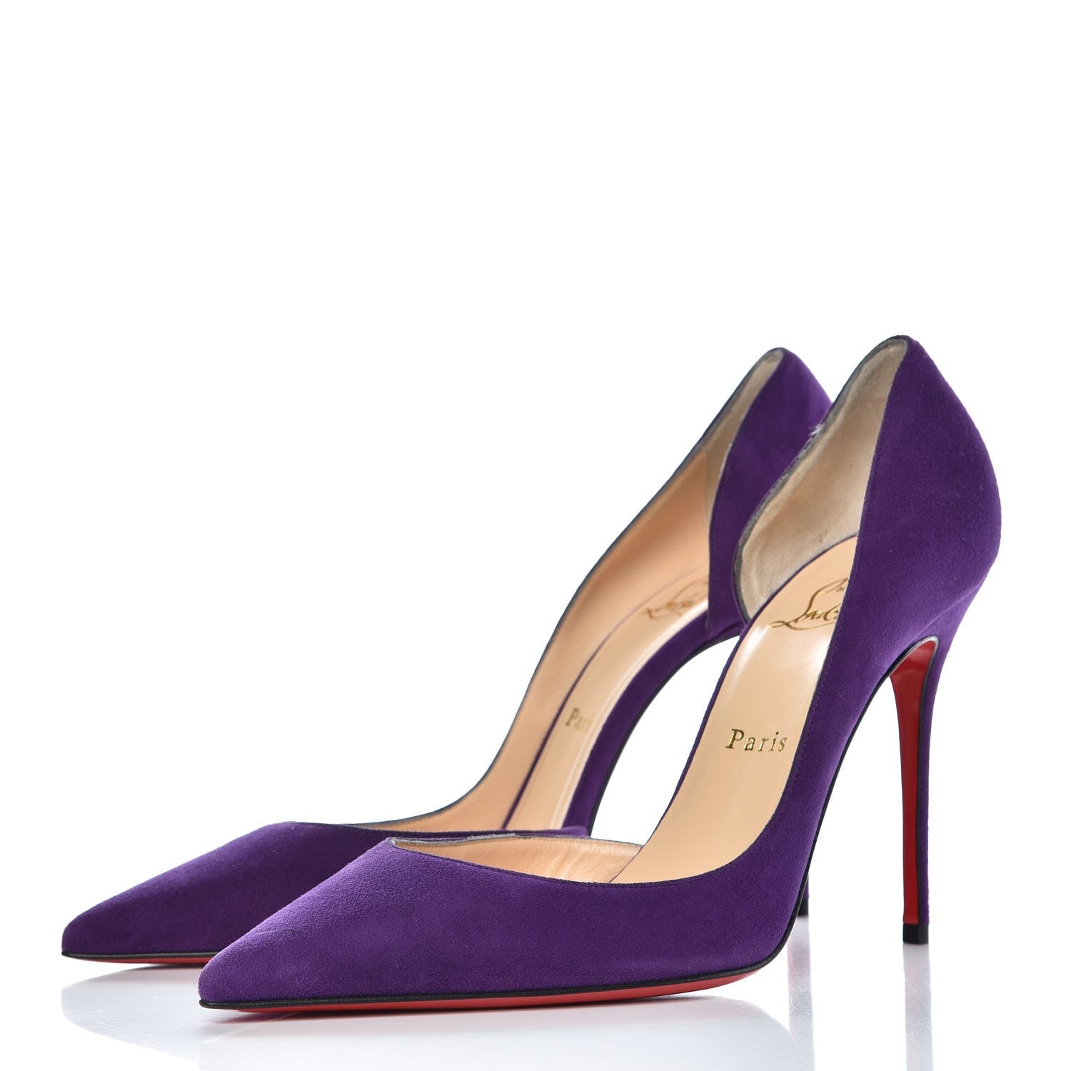Christian Louboutin Veau Velour Iriza 100 Pumps 39.5 Violet 3 of 9