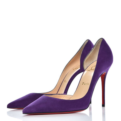 Christian Louboutin Veau Velour Iriza 100 Pumps 39.5 Violet 3 of 9