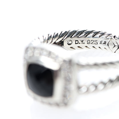 David Yurman Sterling Silver Diamond Black Onyx 7mm Petite Albion Ring 51 5.75 4 of 4