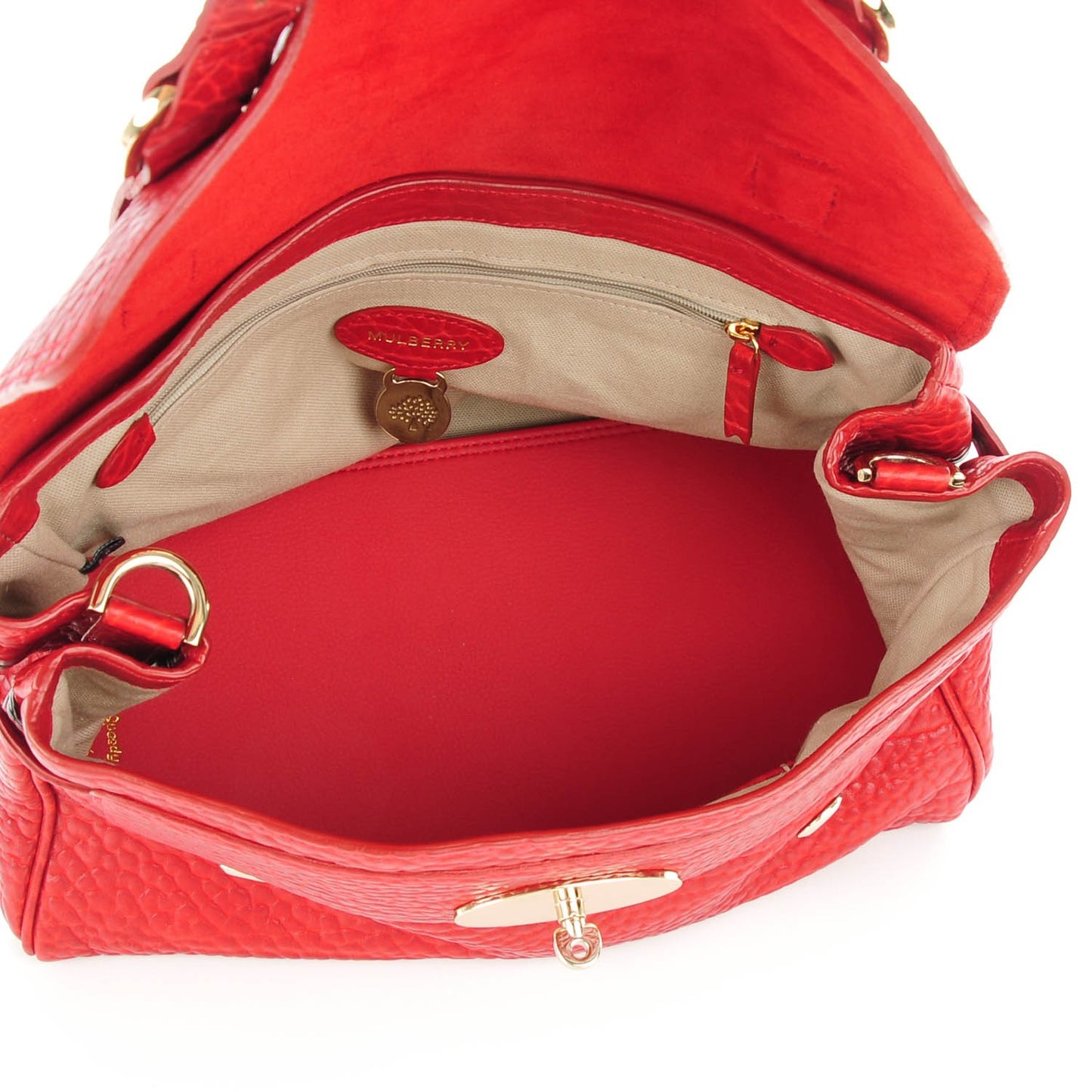 Shrunken Calfskin Medium Alexa Poppy Red