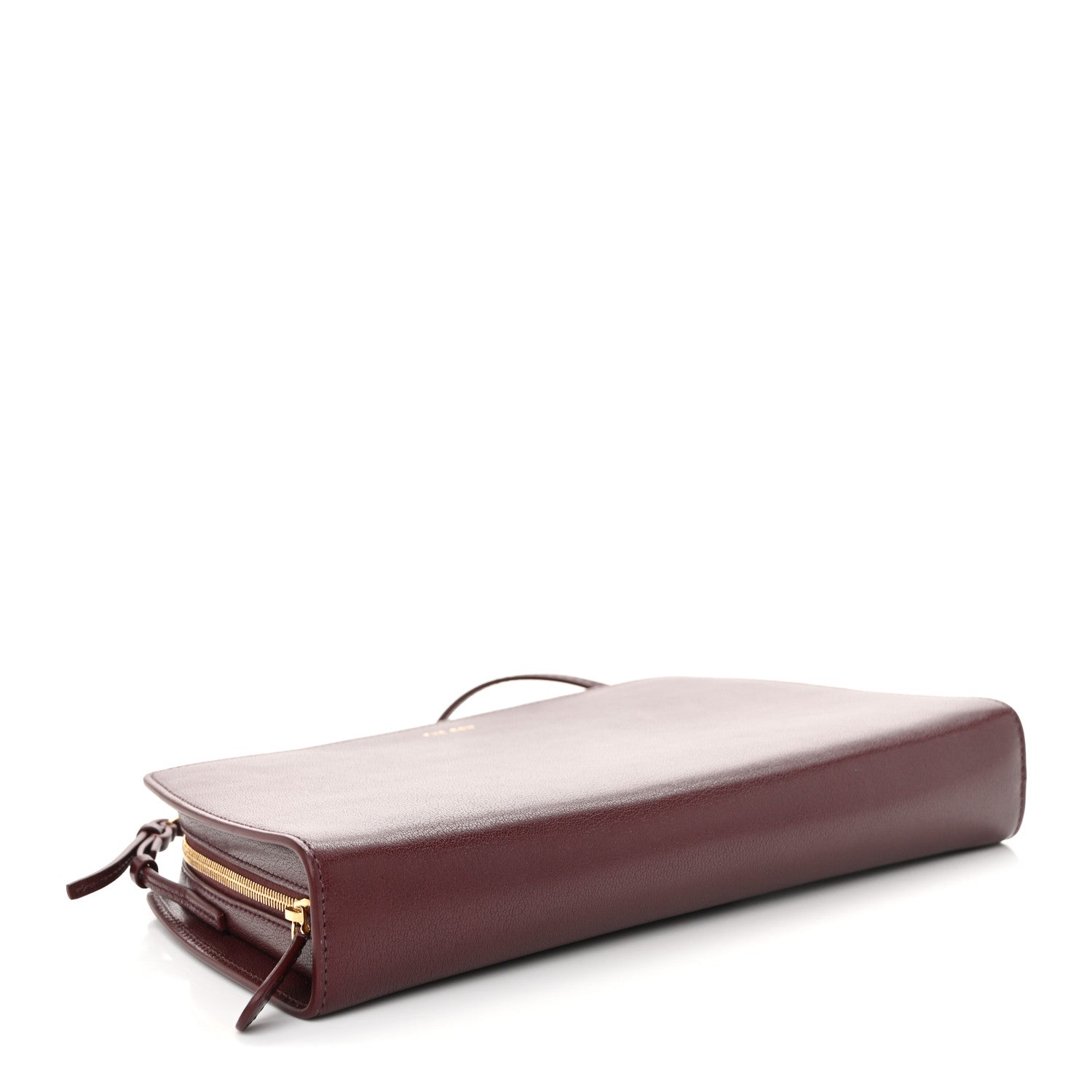 The Row Saddle Calfskin Dalia Baguette Shoulder Bag Burgundy 4 of 10