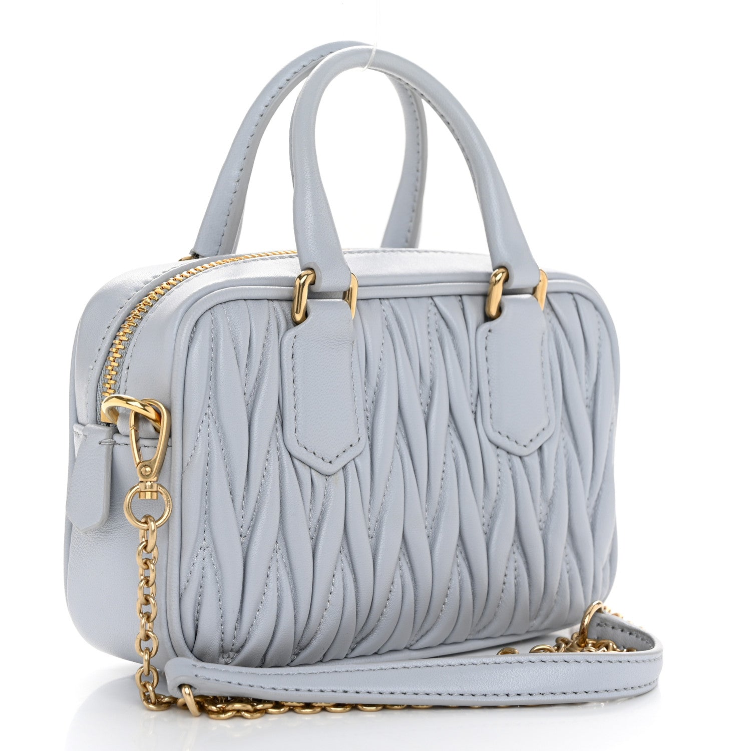 Miu Miu Nappa Matelasse Micro Arcadie Fiordaliso 3 of 10