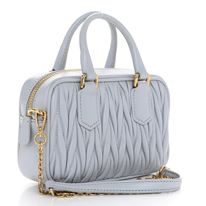 Miu Miu Nappa Matelasse Micro Arcadie Fiordaliso 3 of 10