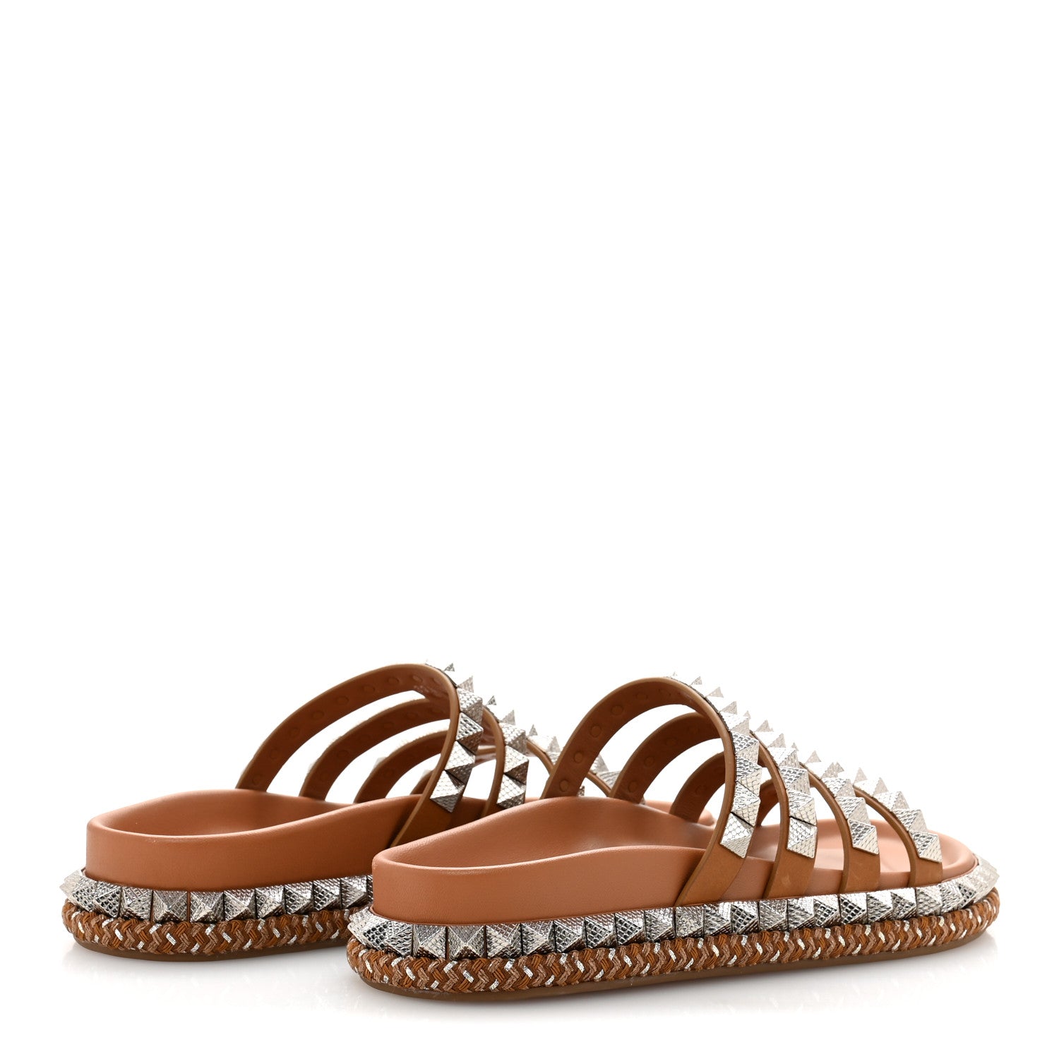Christian Louboutin Pyra Hallulila Spike Mule Flat Slides 39.5 Terra 5 of 12
