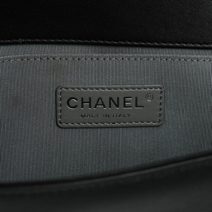 Chanel Calfskin Chevron Quilted Medium Boy Flap Black 6 of 8