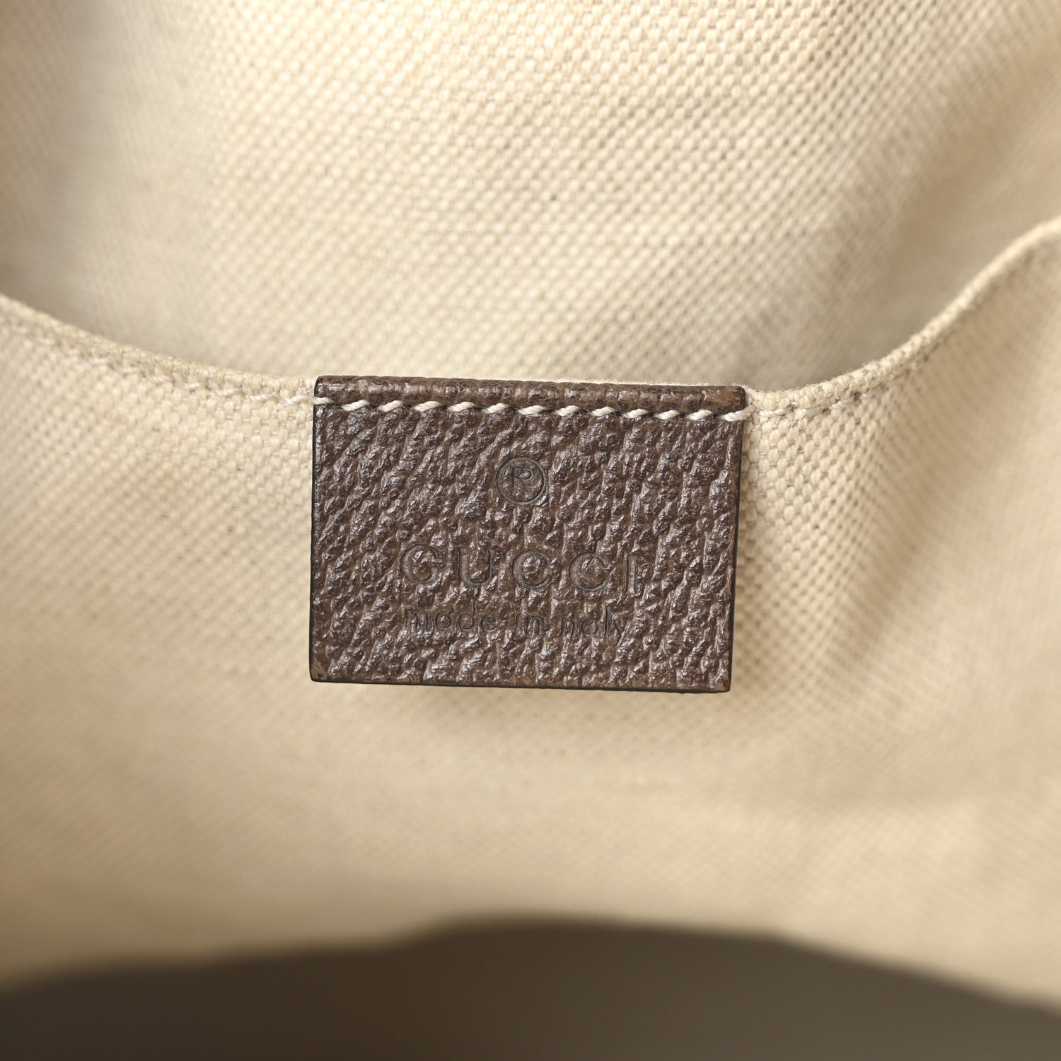 Gucci GG Supreme Monogram Neo Vintage Drawstring Bucket Backpack Beige New Acero Crop 6 of 10
