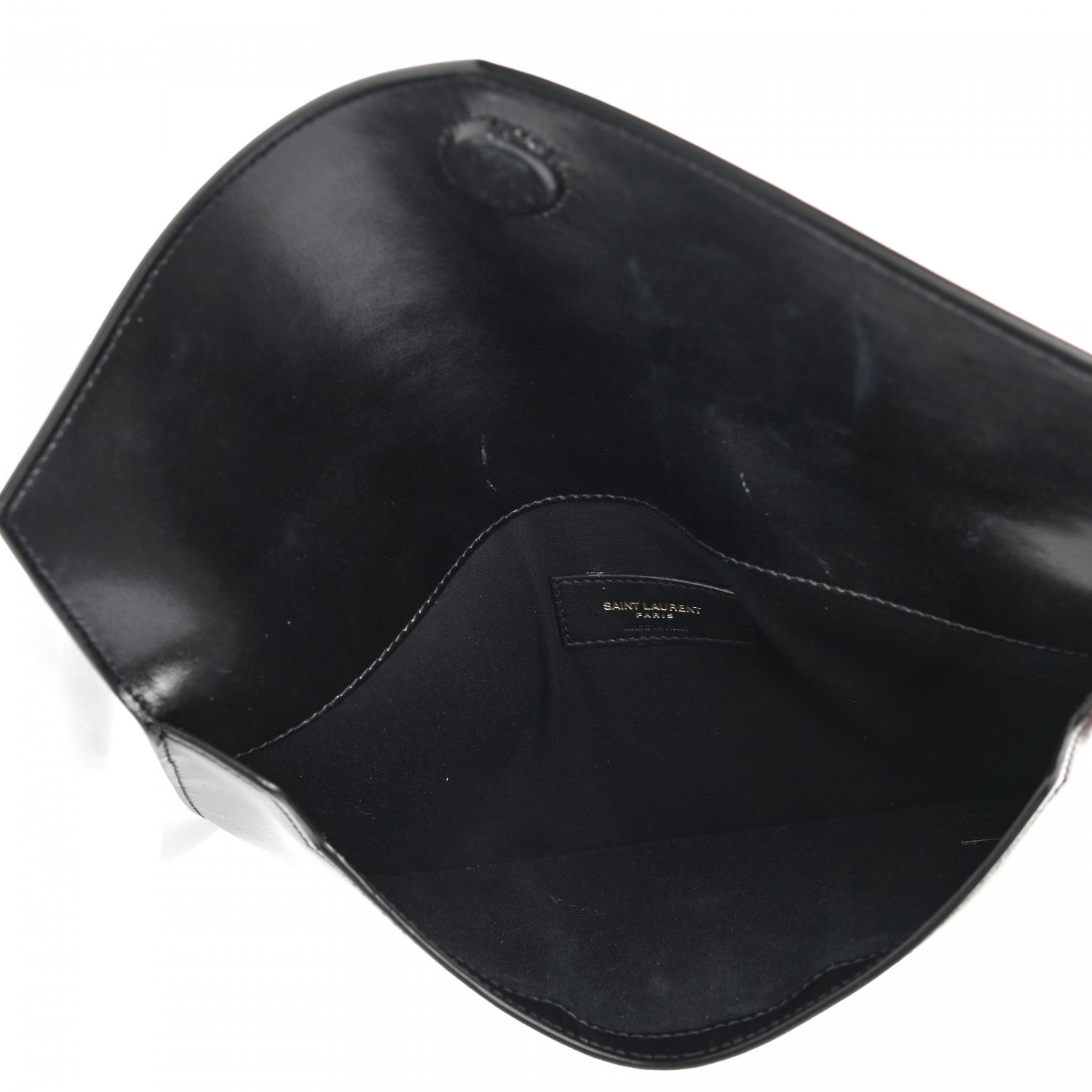 Saint Laurent Smooth Shiny Calfskin Monogram Uptown Pouch Black 5 of 10