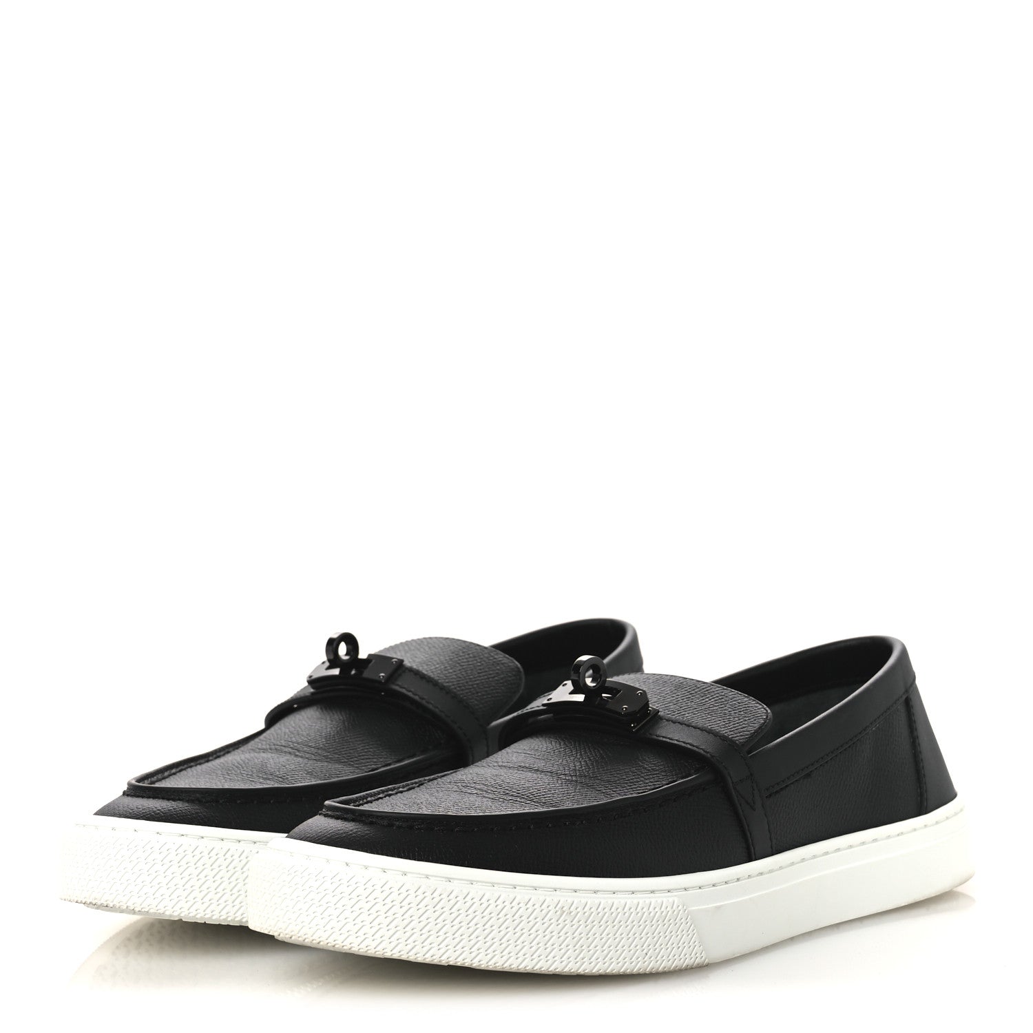 Hermes Calfskin Game Slip On Sneakers 39.5 Black 4 of 10