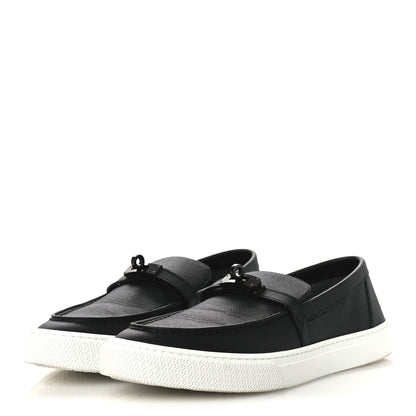 Hermes Calfskin Game Slip On Sneakers 39.5 Black 4 of 10