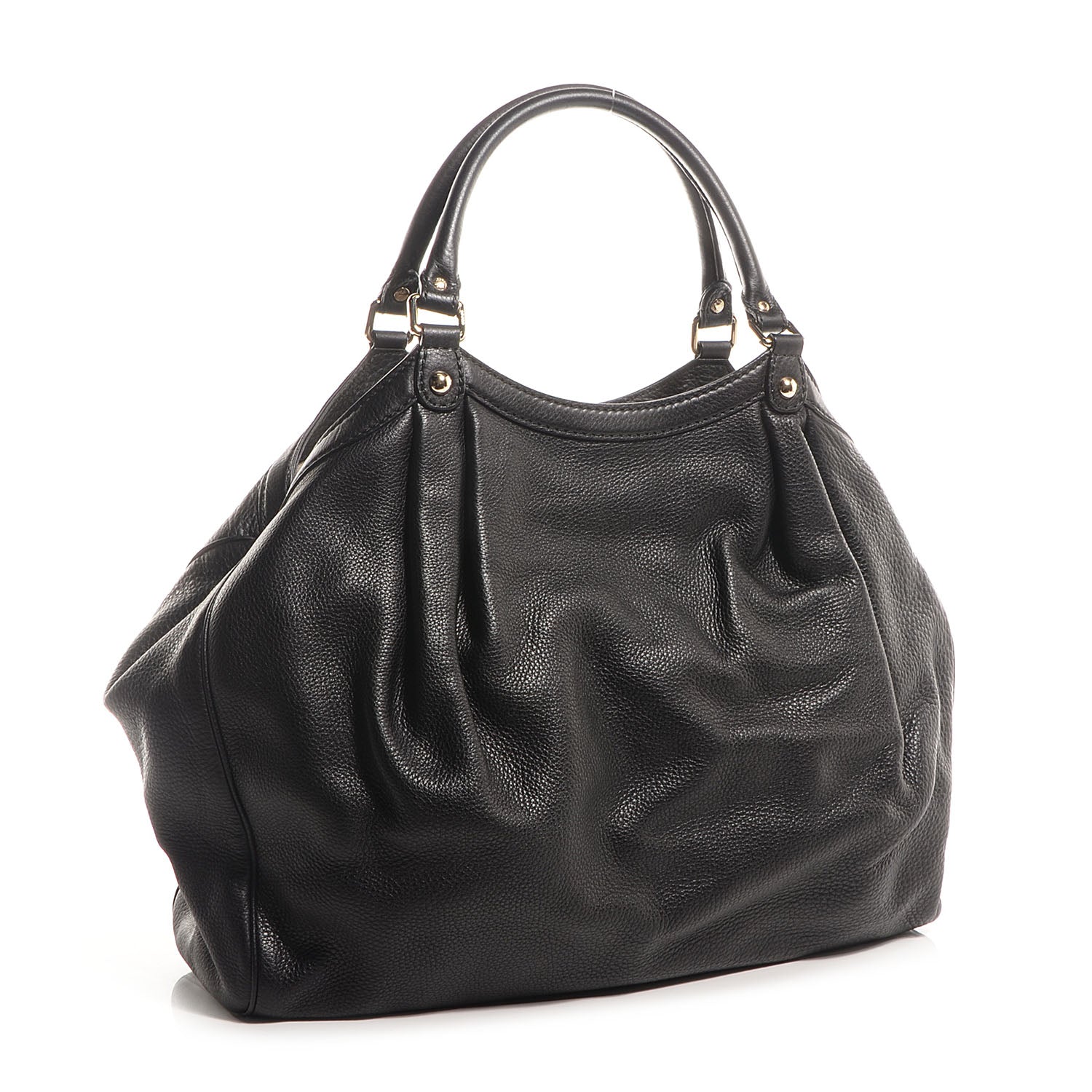 Gucci Pebbled Calfskin Large Sukey Tote Black 3 of 7