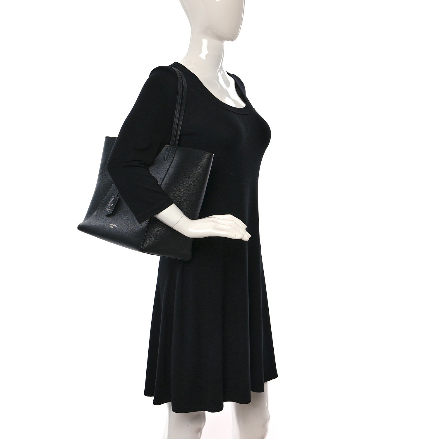 Louis Vuitton Calfskin Lockme Go Tote Black 2 of 8